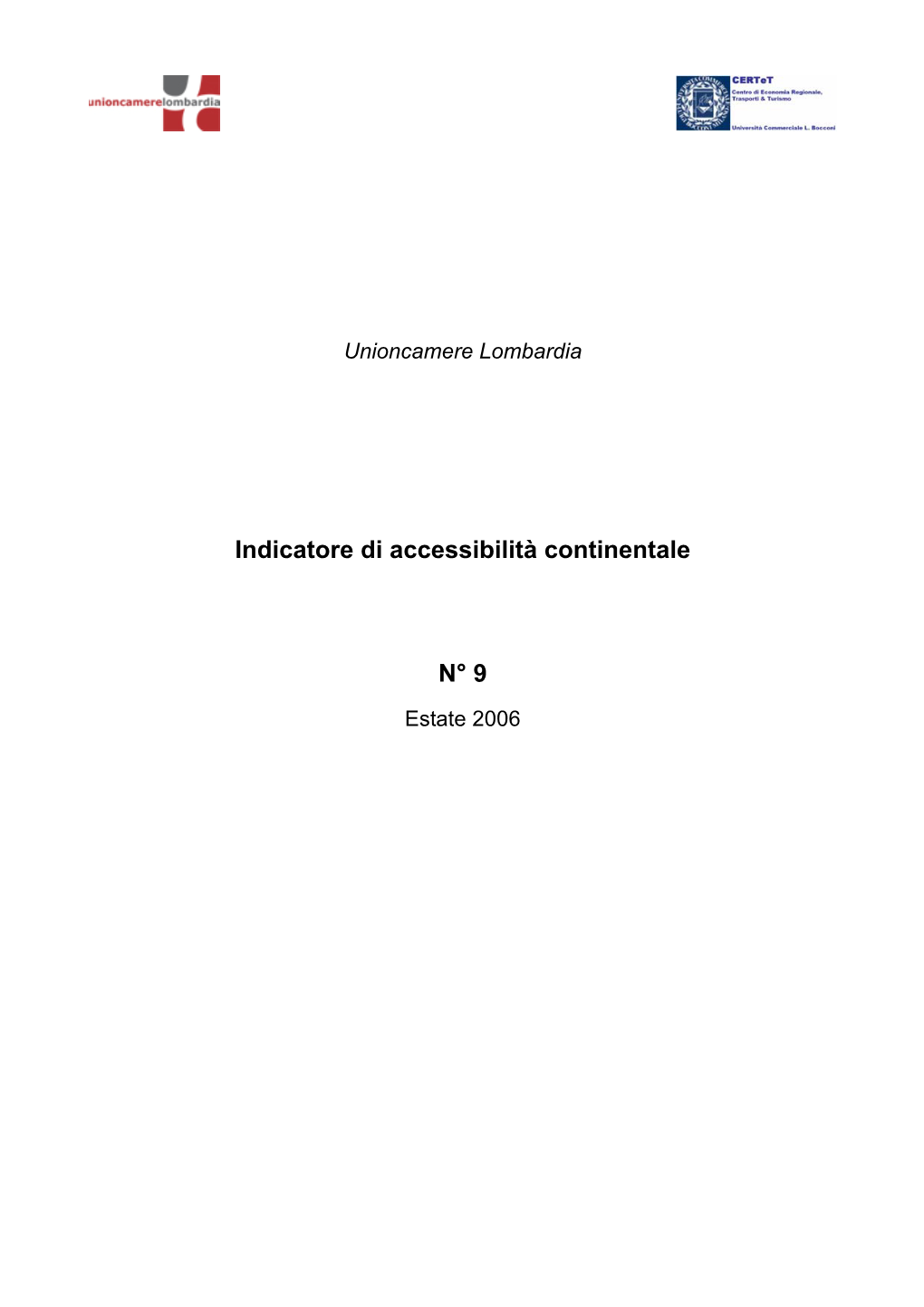 Indicatore Di Accessibilità Continentale N° 9