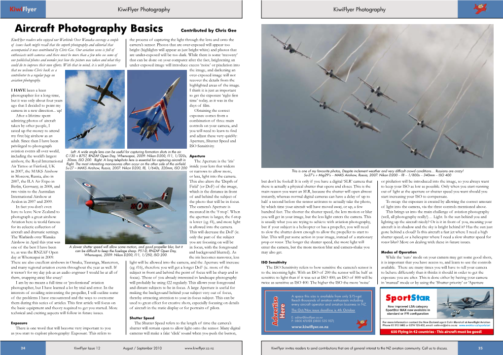 Aircraft Photography Basics