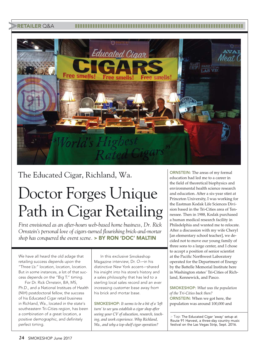 Doctor Forges Unique Path in Cigar Retailing