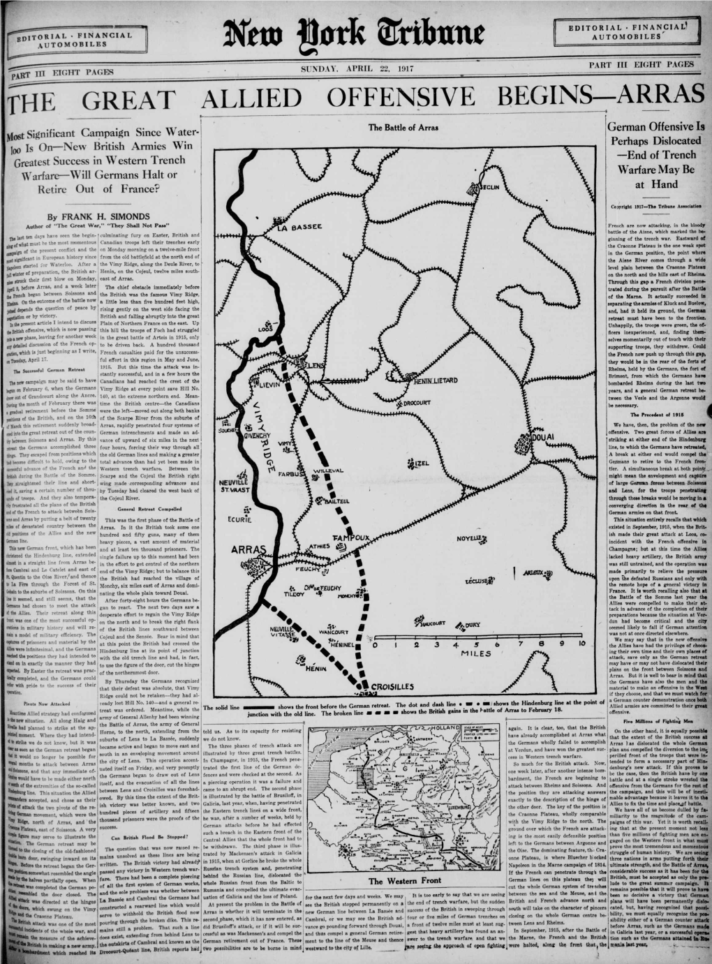 The Great Allied Offensive Begins.Arras