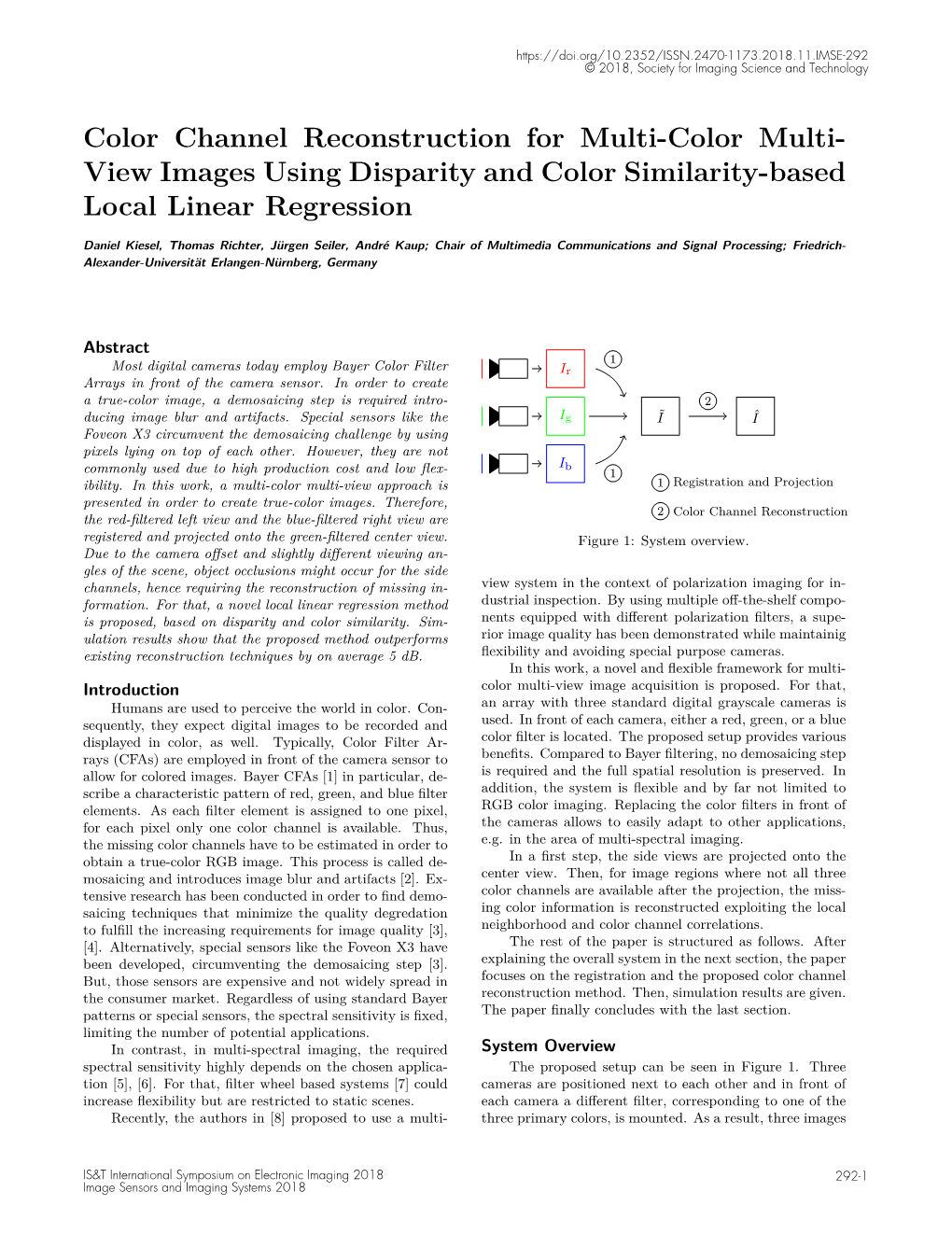 Color Channel Reconstruction for Multi-Color Multi-View Images