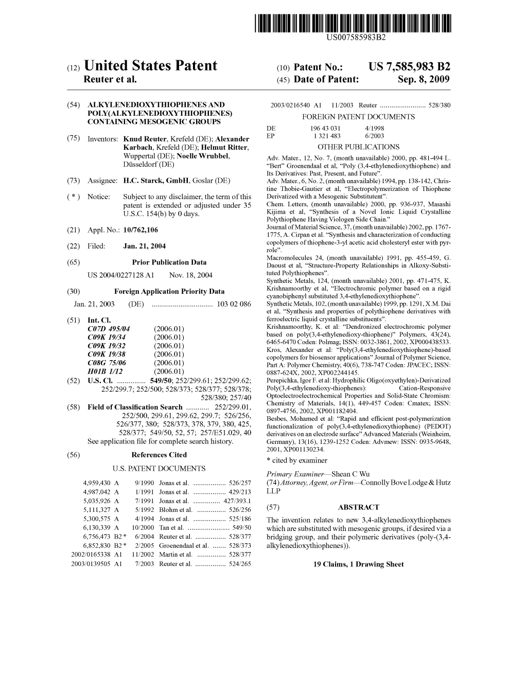 United States Patent (10) Patent No.: US 7,585,983 B2 Reuter Et Al