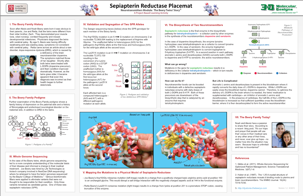 Human Sepiapterin Reductase Placemat