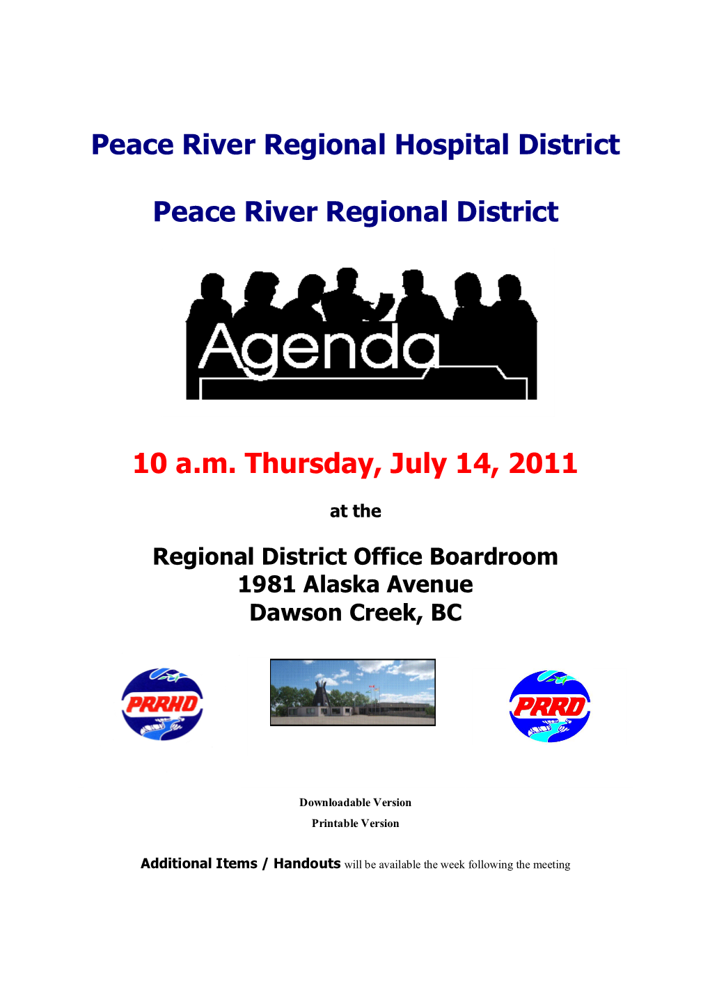 Peace River Regional District 2011 Schedule of Events