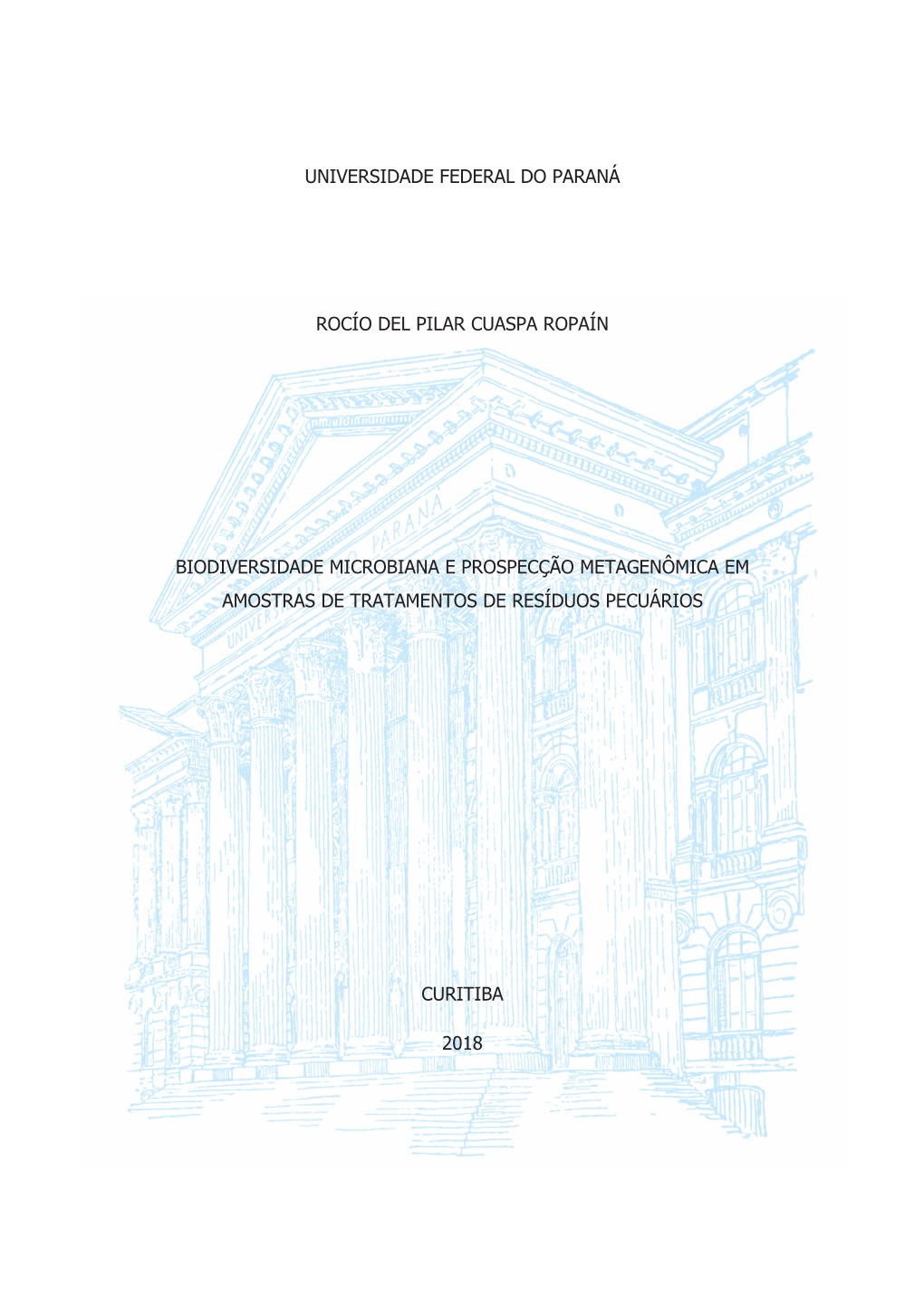 [Capa] Universidade Federal Do Paraná Rocío Del Pilar