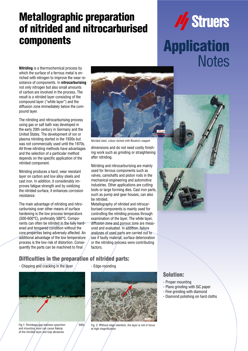 Metallographic Preparation of Nitrided and Nitrocarburised Components Application