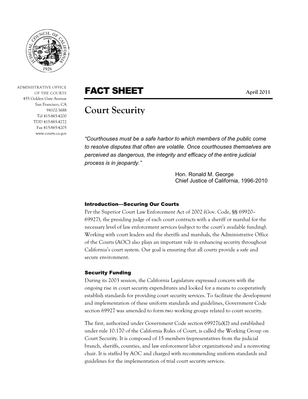 Court Security Page 1 of 7