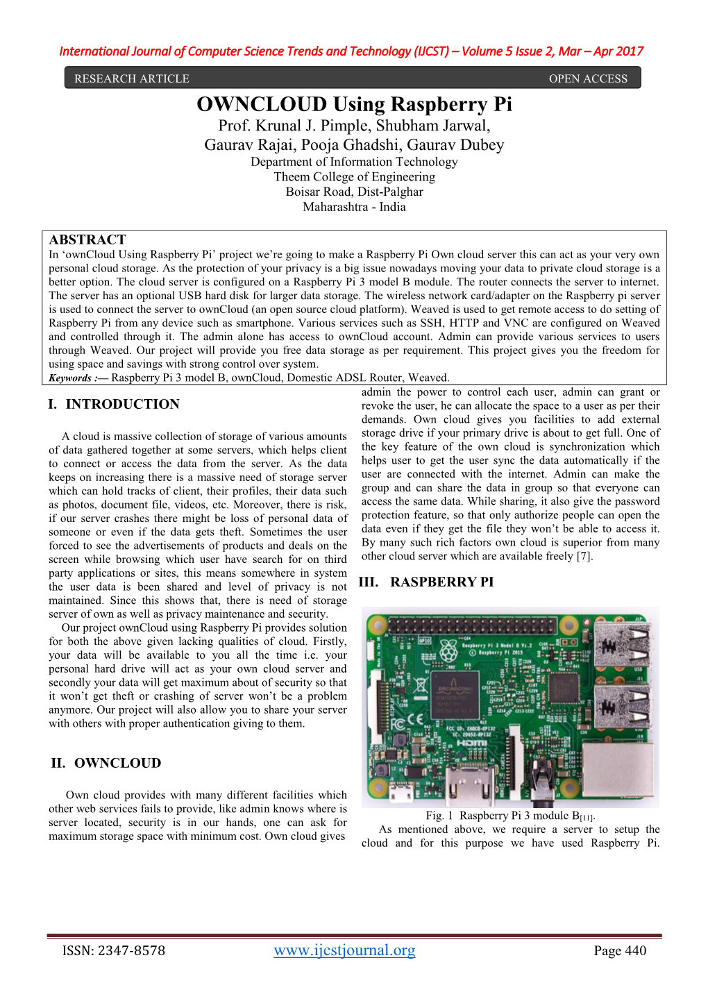 OWNCLOUD Using Raspberry Pi Prof