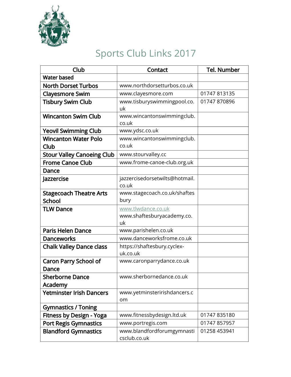 Sports Club Links 2017