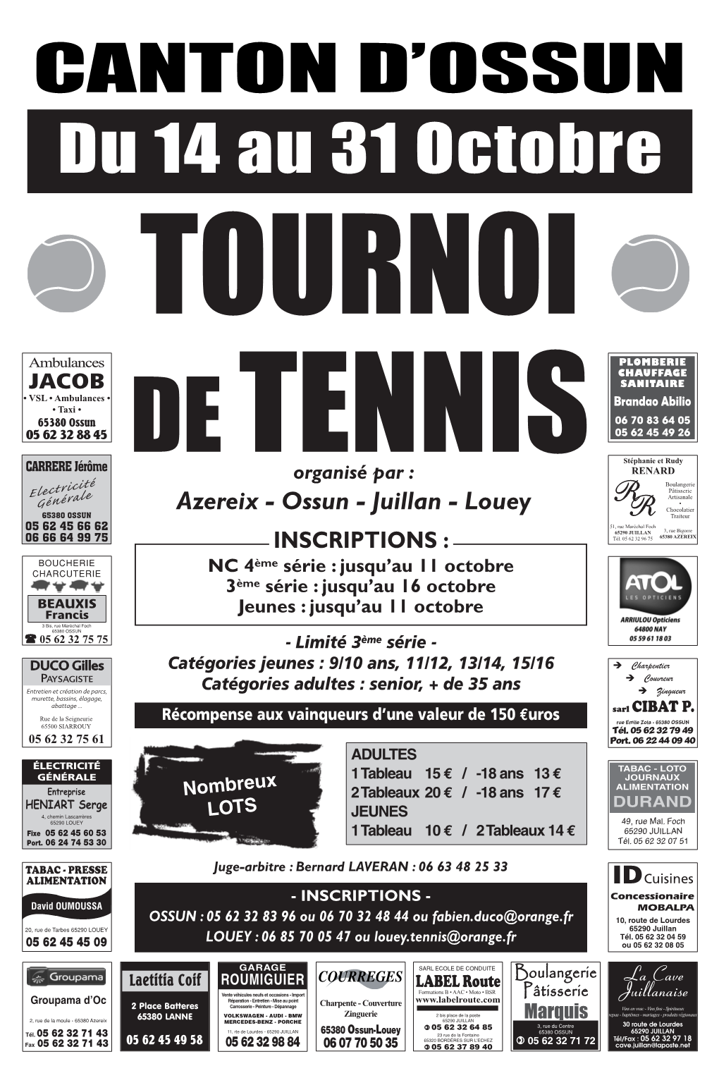 OSSUN Du 14 Au 31 Octobre TOURNOI