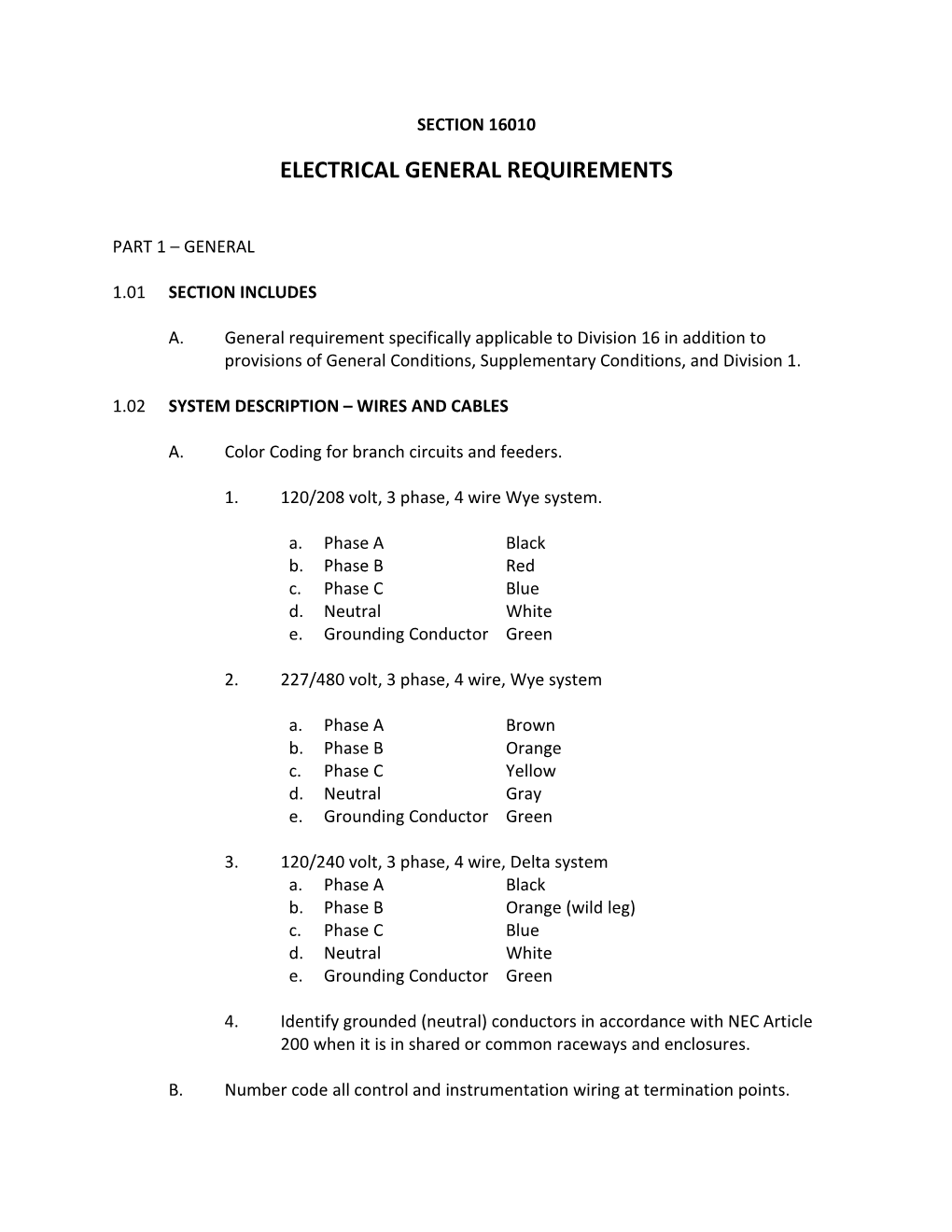 Electrical General Requirements