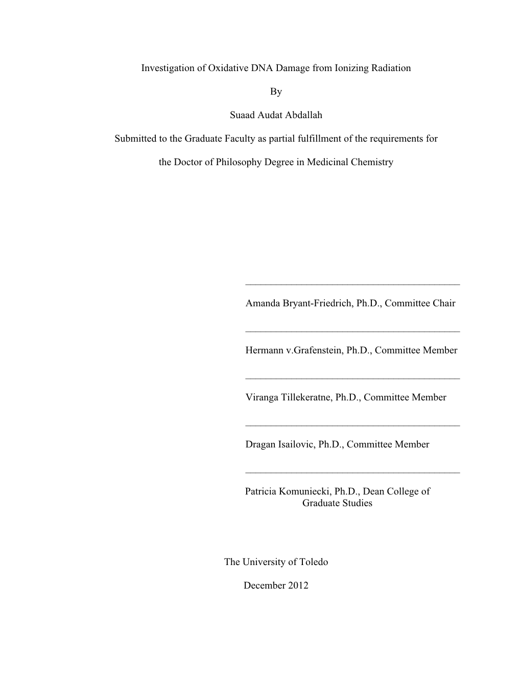 Investigation of Oxidative DNA Damage from Ionizing Radiation By