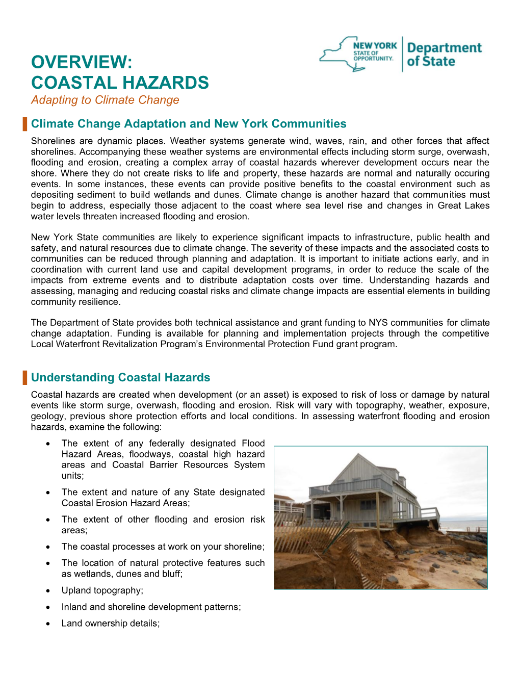 COASTAL HAZARDS Adapting to Climate Change