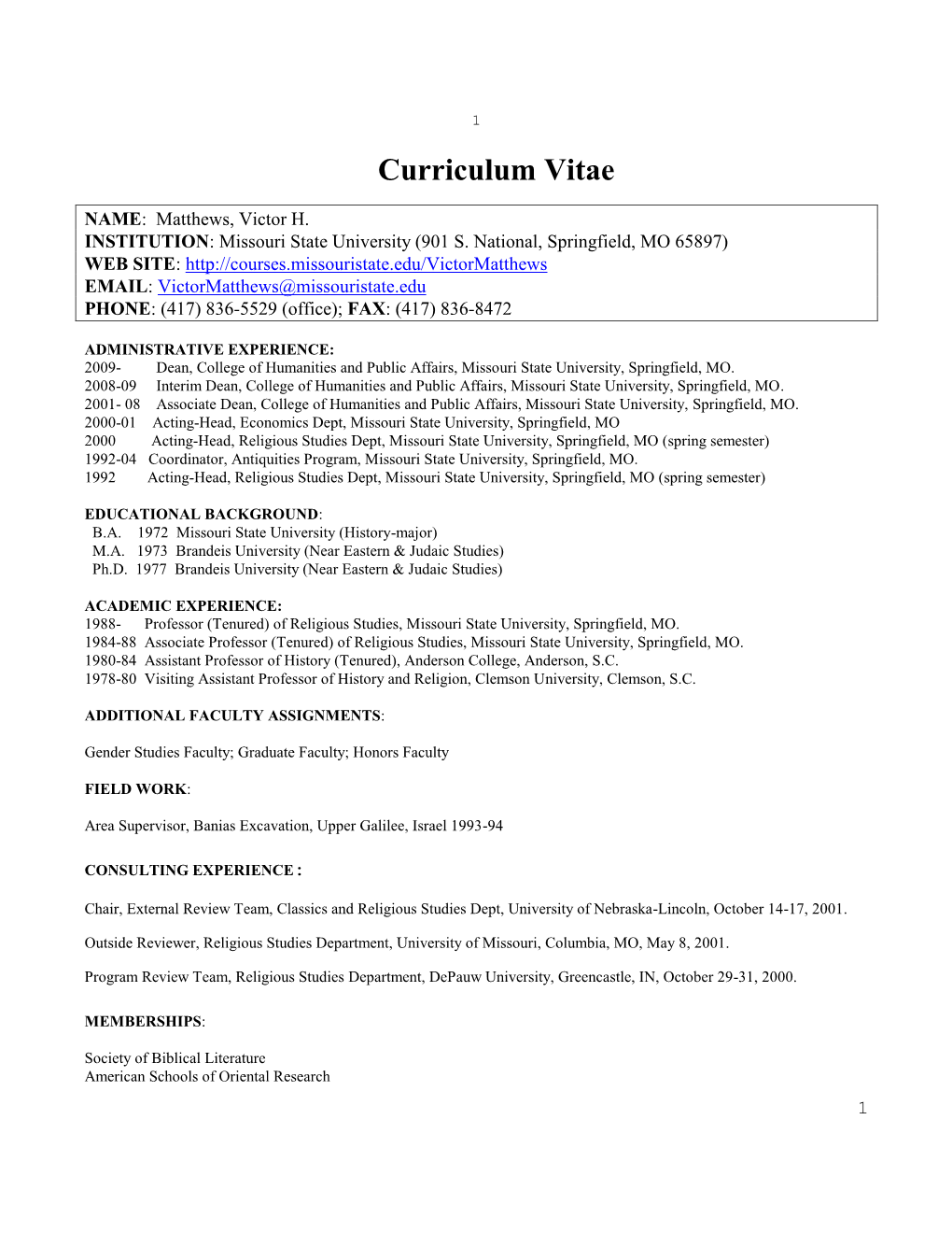 Curriculum Vitae