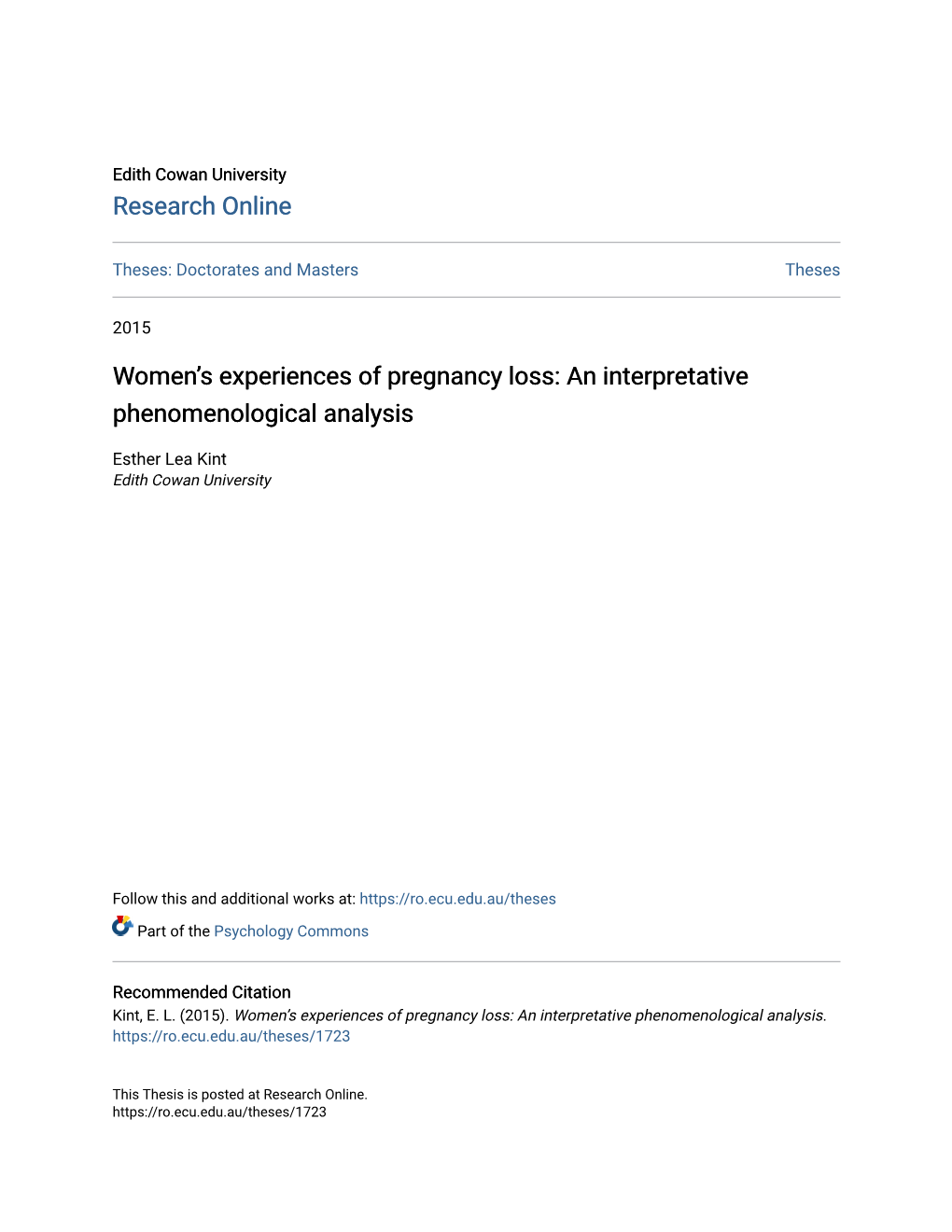 An Interpretative Phenomenological Analysis