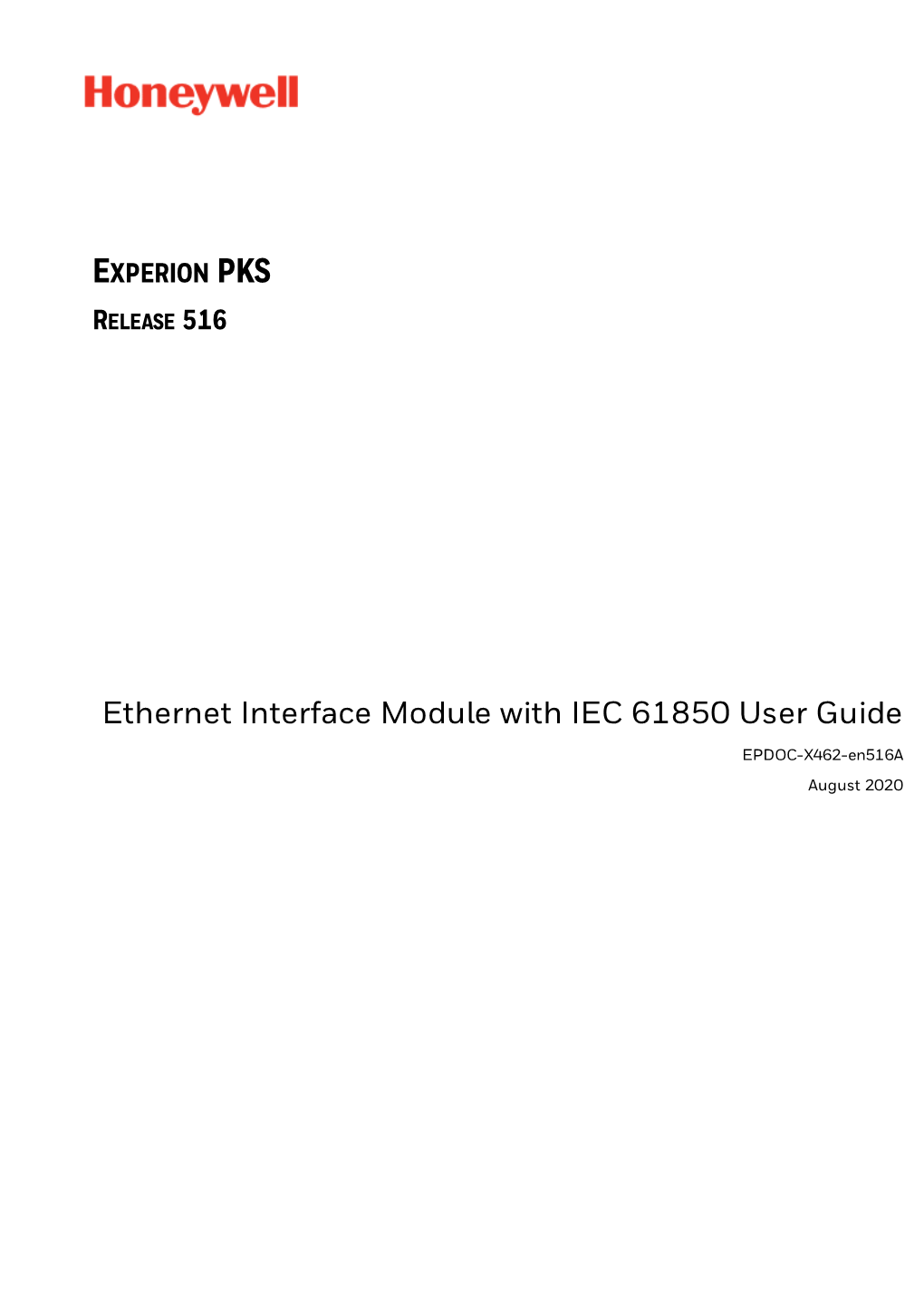 Ethernet Interface Module with IEC 61850 User Guide