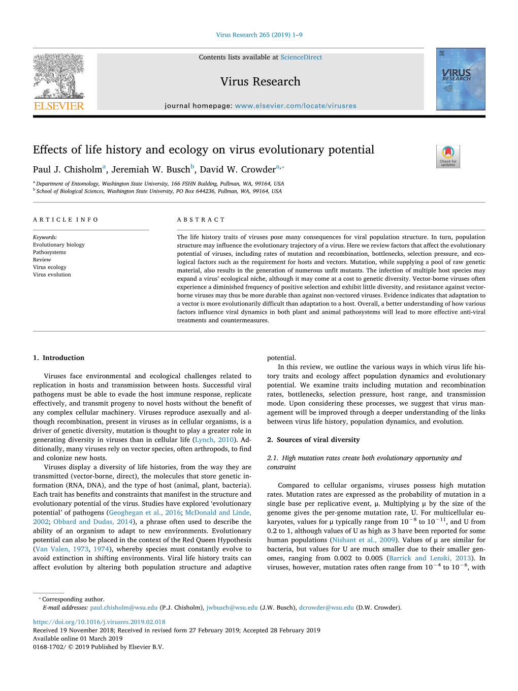 Effects of Life History and Ecology on Virus Evolutionary Potential