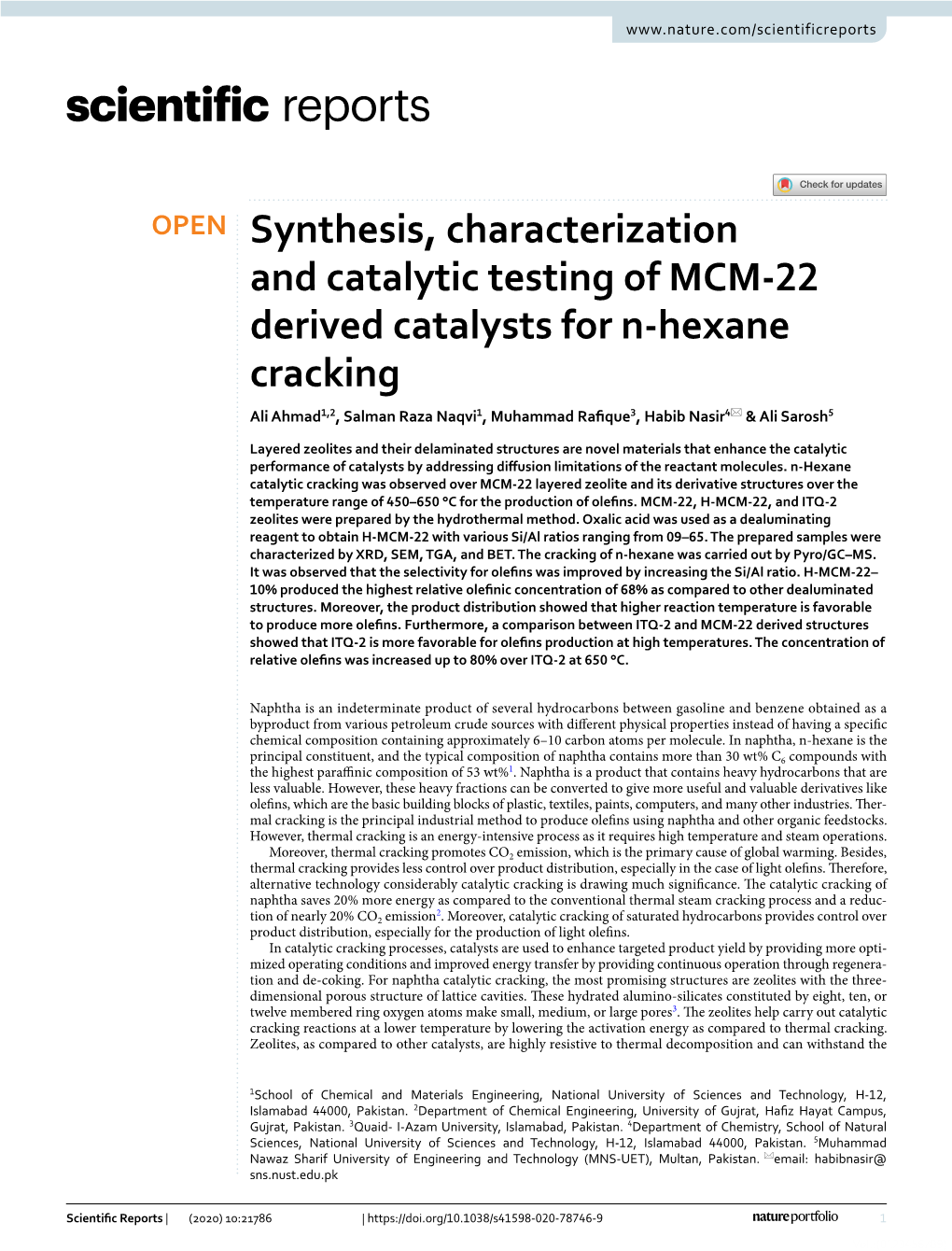 Synthesis, Characterization and Catalytic Testing of MCM-22 Derived