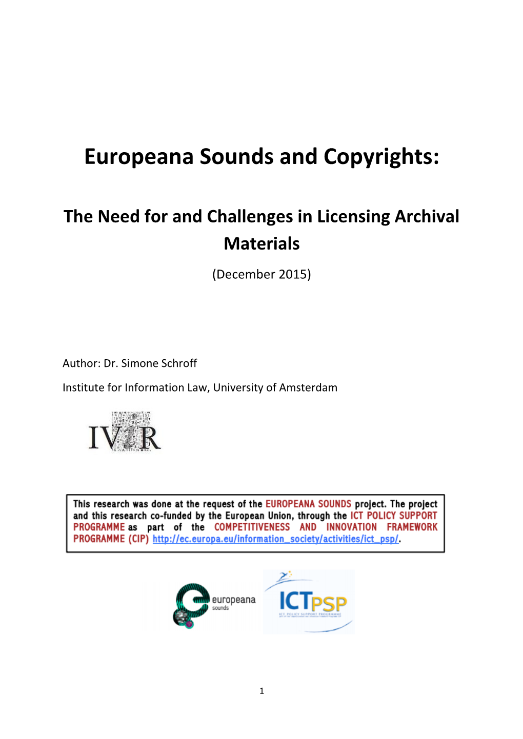 Europeana Sounds and Copyrights