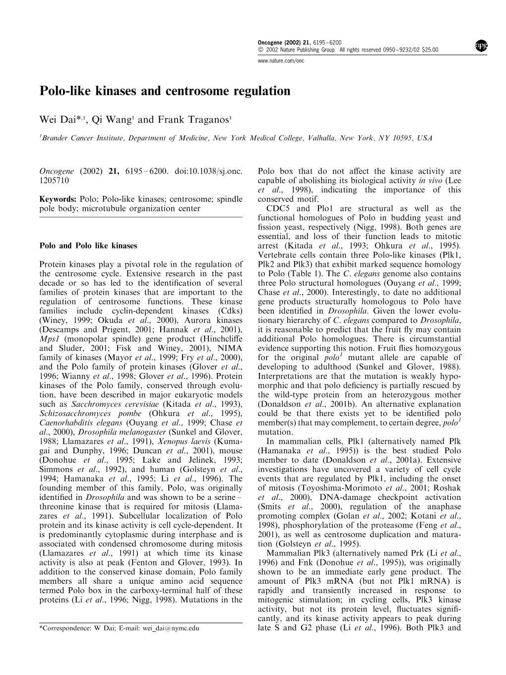 Polo-Like Kinases and Centrosome Regulation