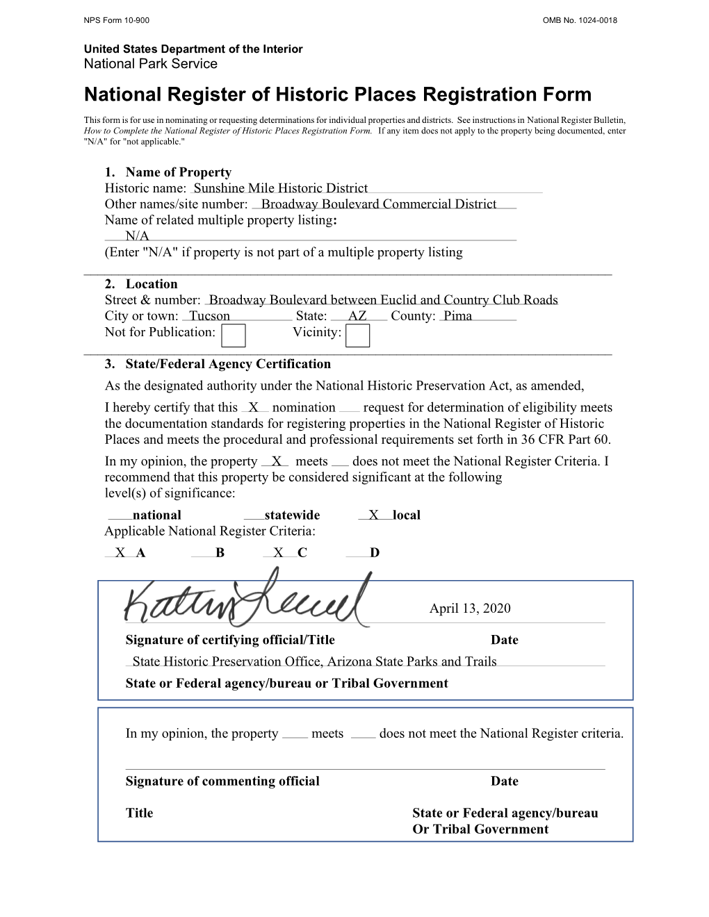 National Register of Historic Places Registration Form