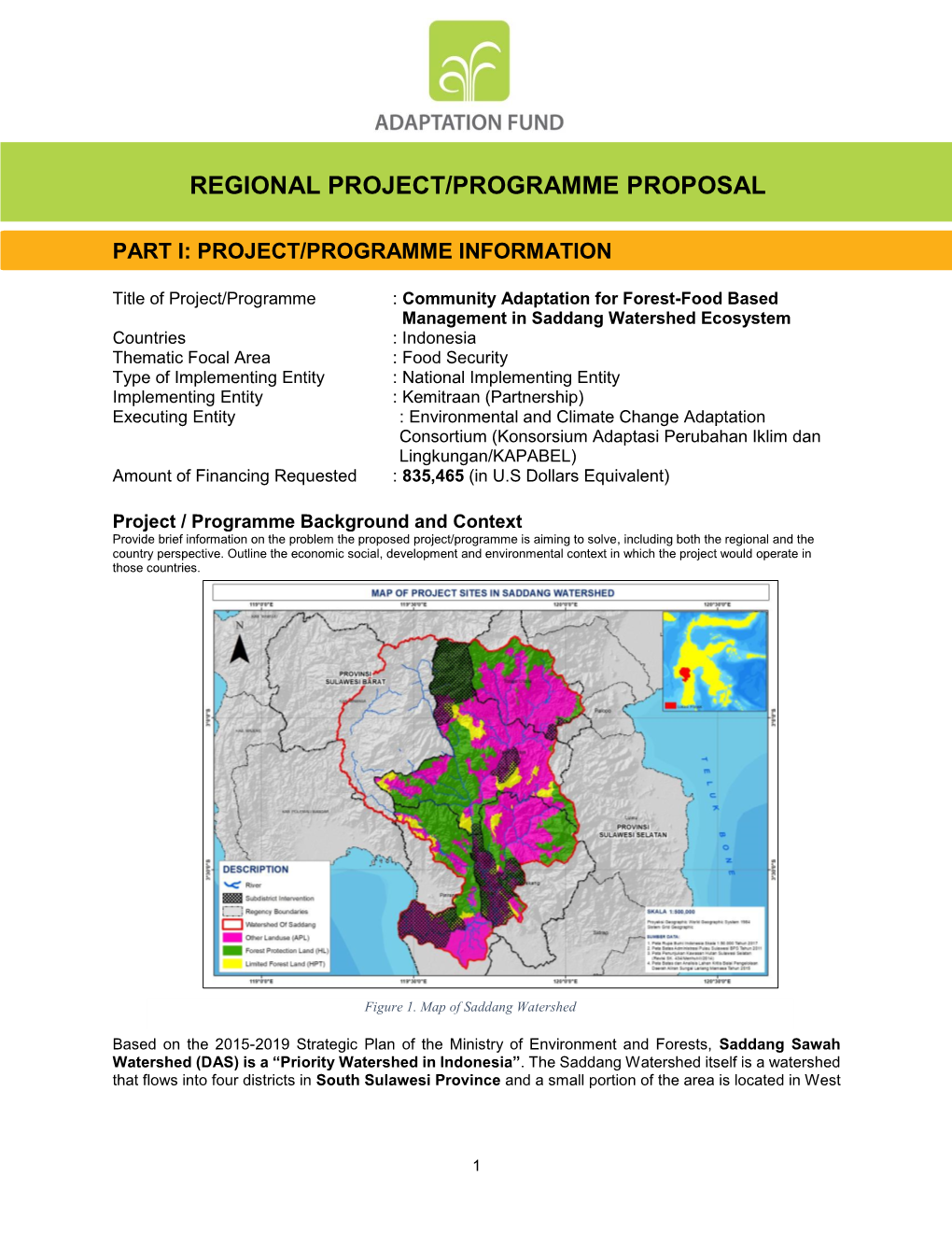 Regional Project/Programme Proposal