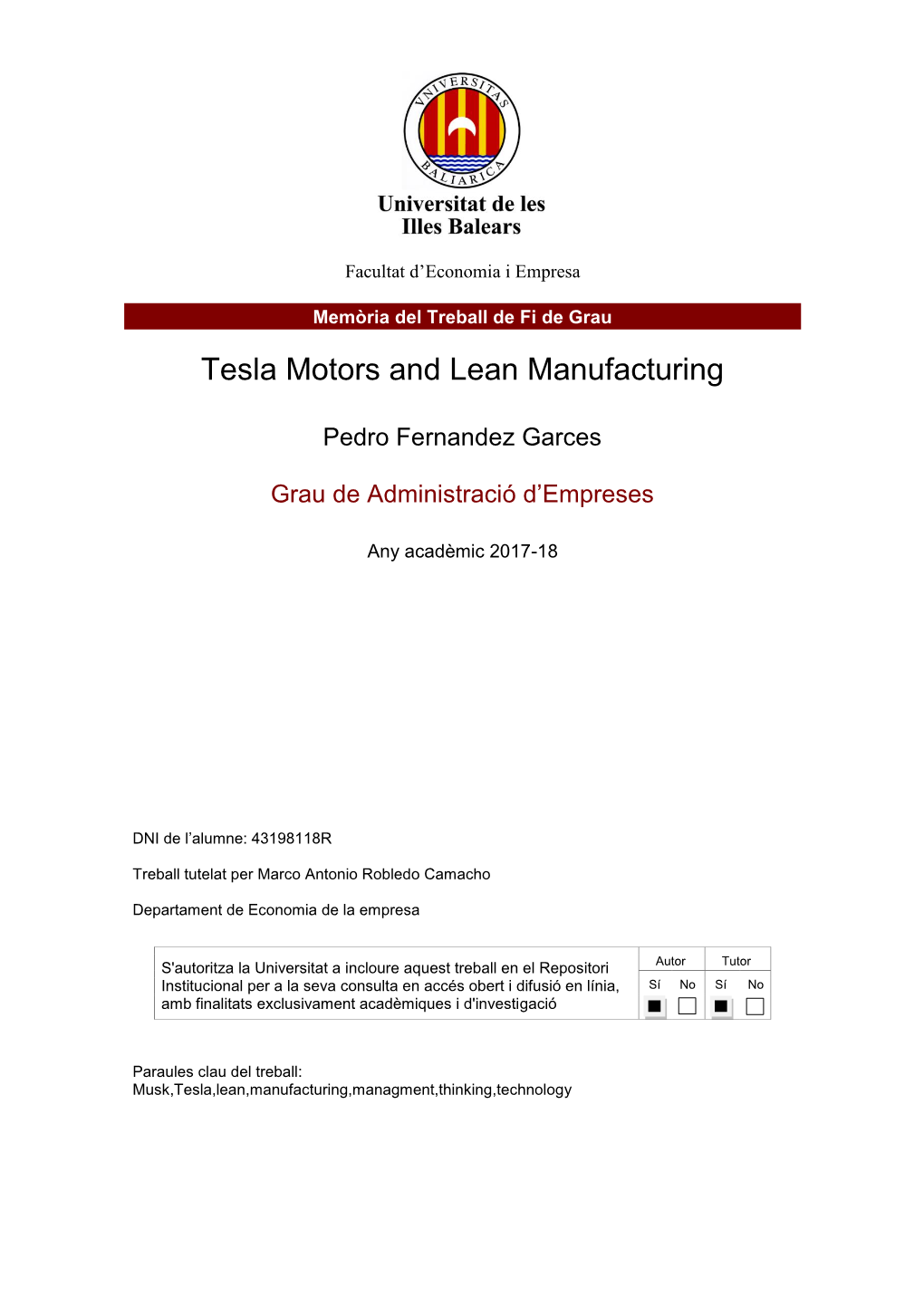 Tesla Motors and Lean Manufacturing