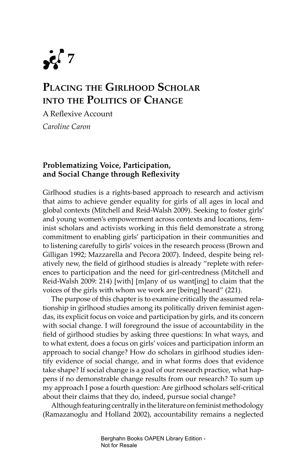 Chapter 7. Placing the Girlhood Scholar Into the Politics of Change