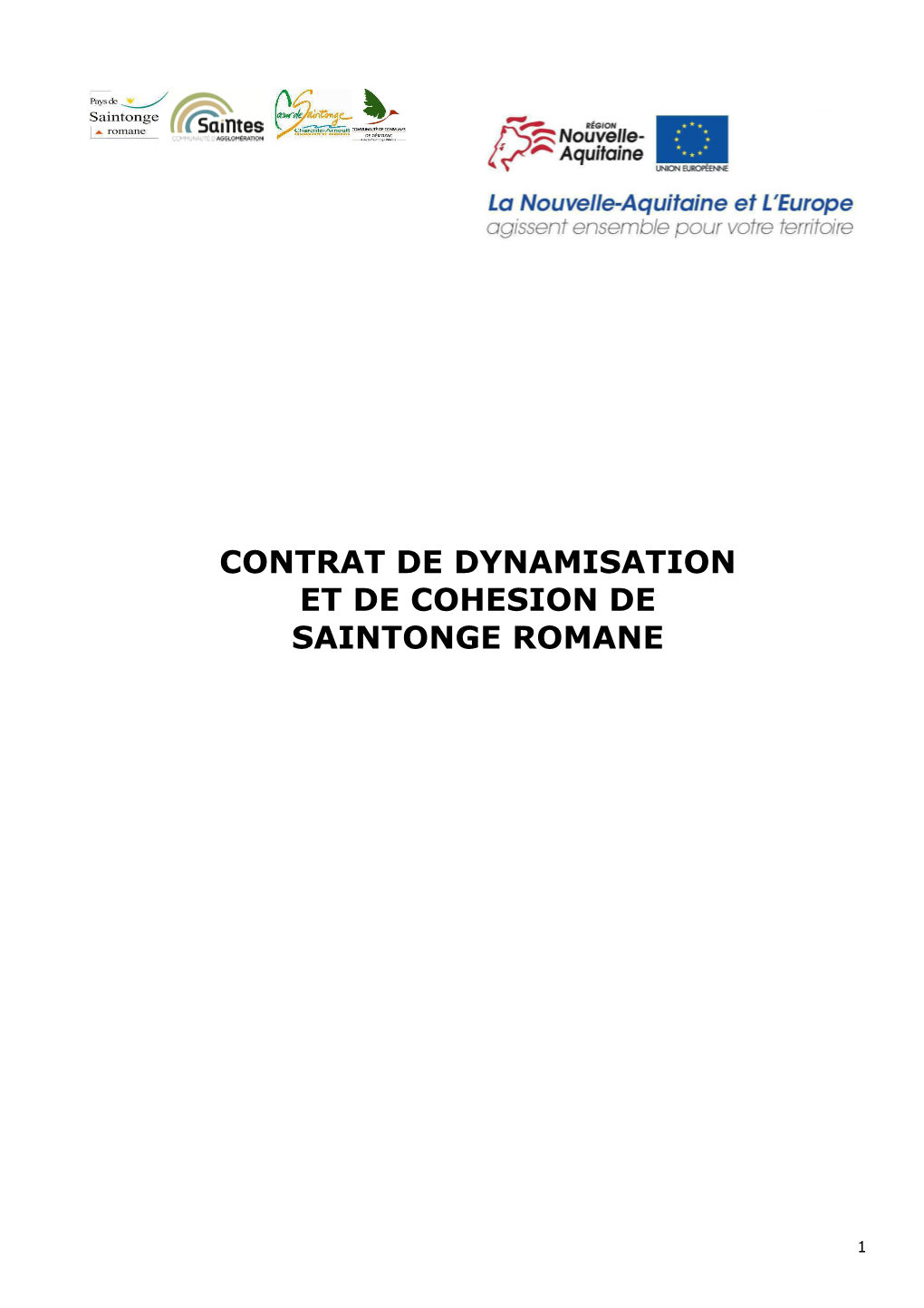 Contrat De Dynamisation Et De Cohesion De Saintonge Romane