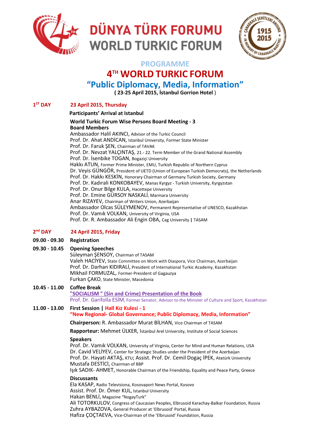 4Th Worldturkicforum