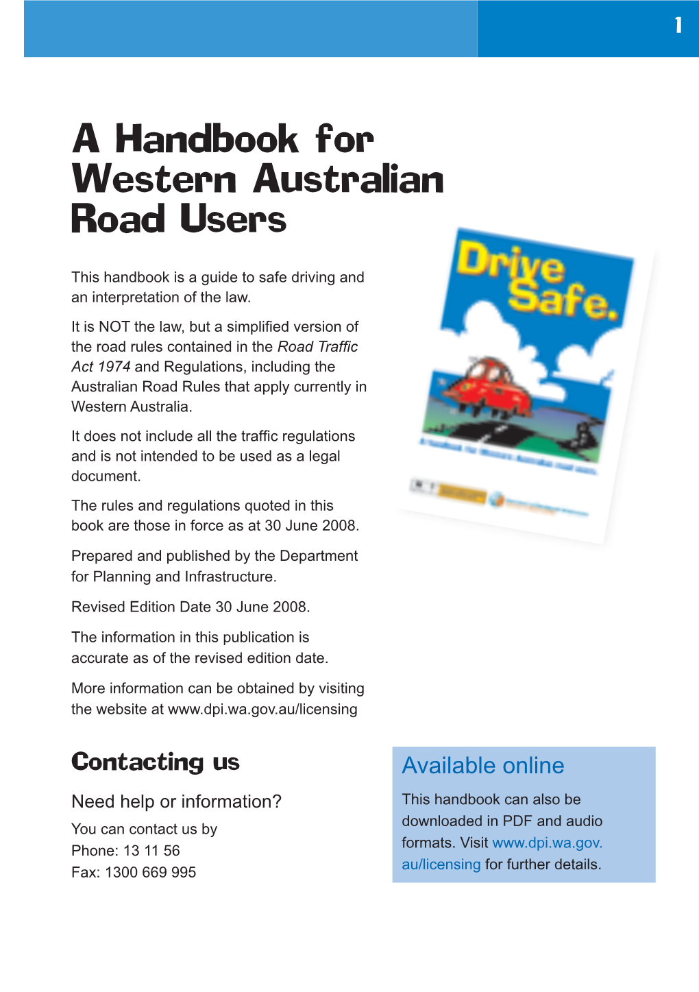 A Handbook for Western Australian Road Users