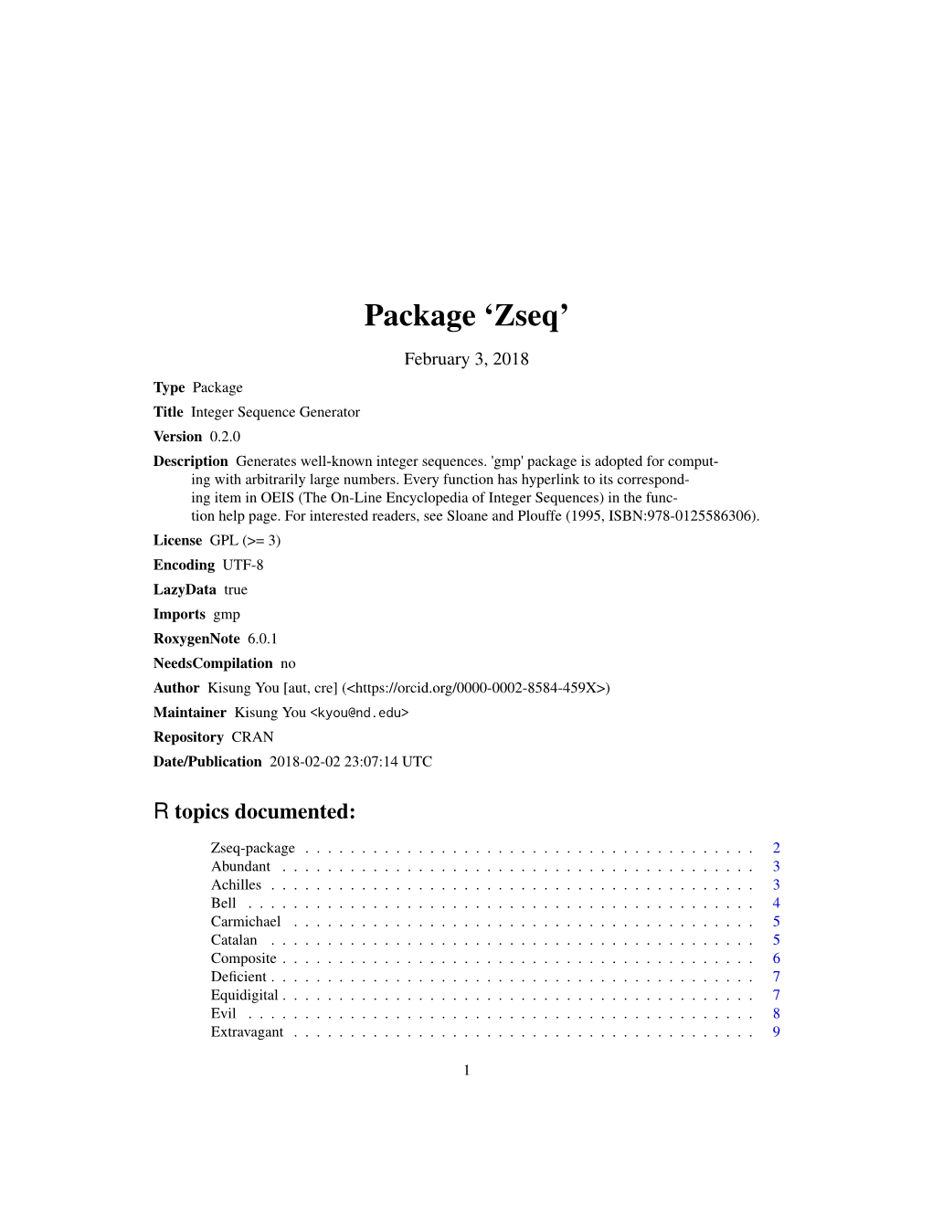 Package 'Zseq'