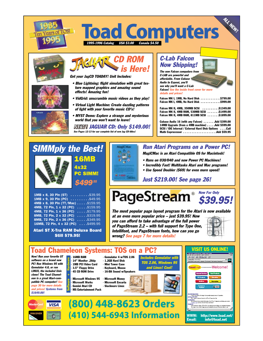 Toad Computers 1995-1996 Catalog