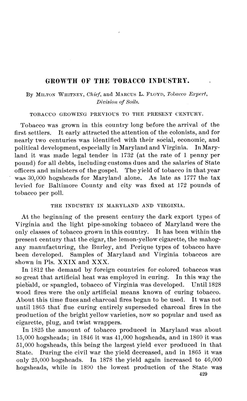 Growth of the Tobacco Industry