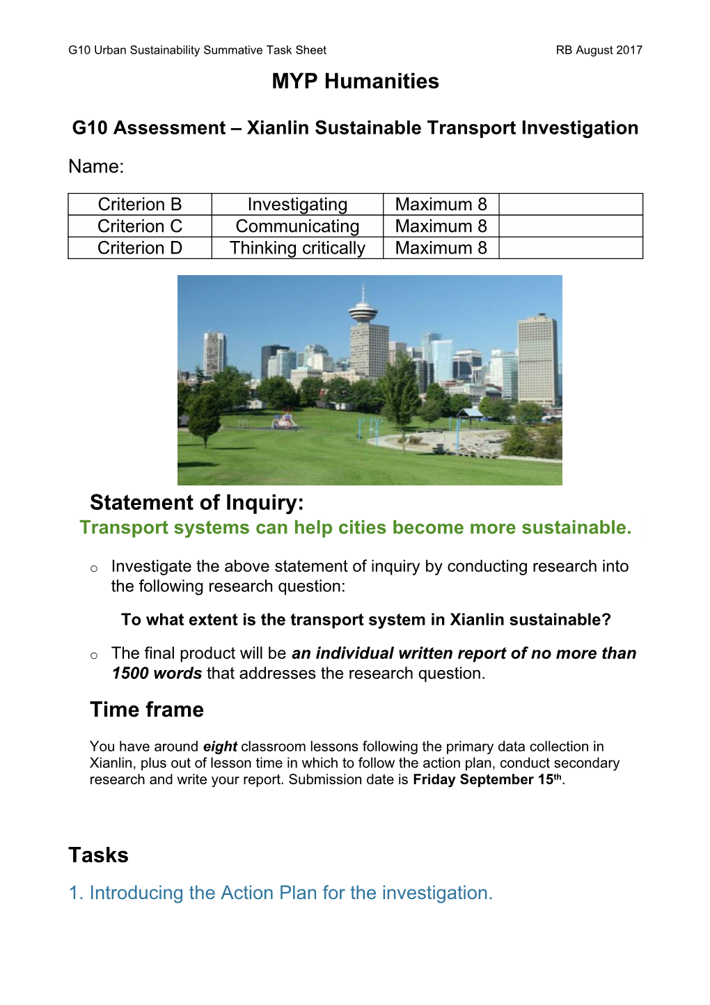 G10 Assessment Xianlin Sustainable Transport Investigation