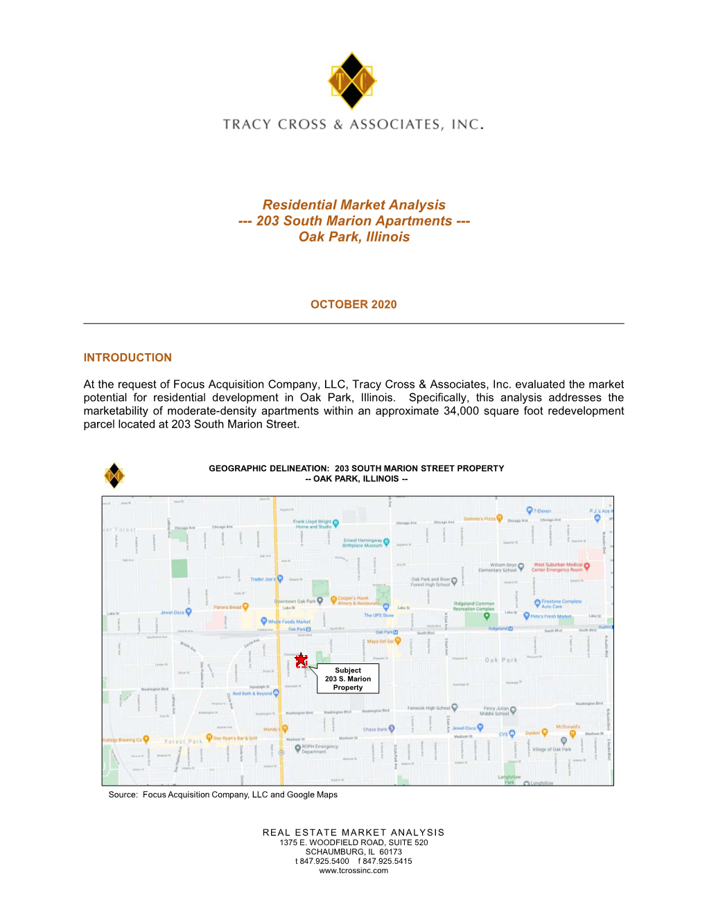 Residential Market Analysis --- 203 South Marion Apartments --- Oak Park, Illinois