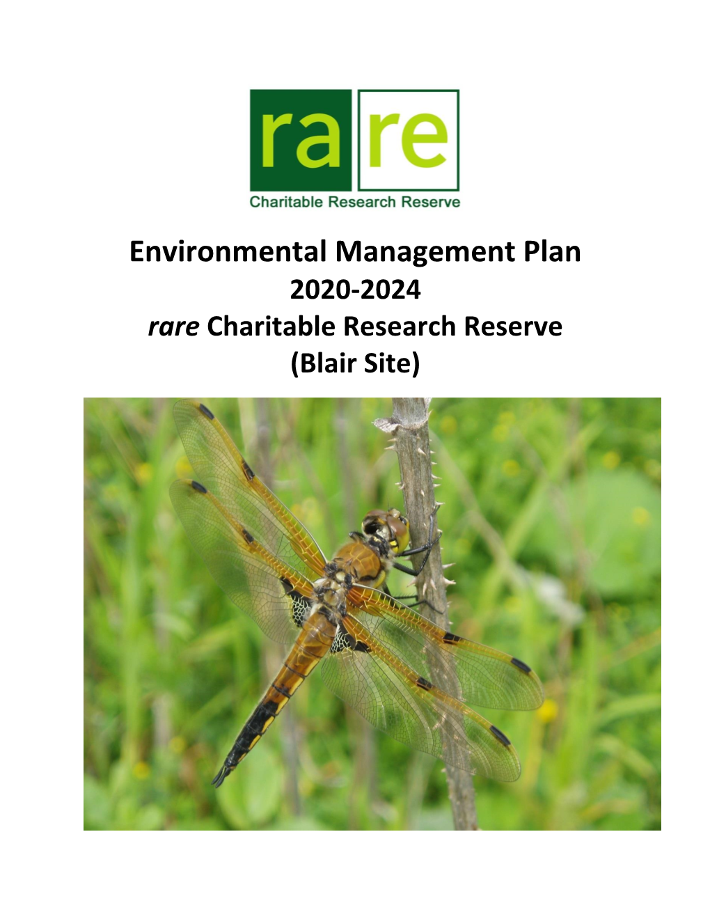 Environmental Management Plan 2020-2024 Rare Charitable Research Reserve (Blair Site)