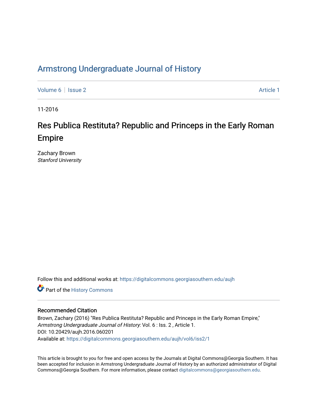 Res Publica Restituta? Republic and Princeps in the Early Roman Empire