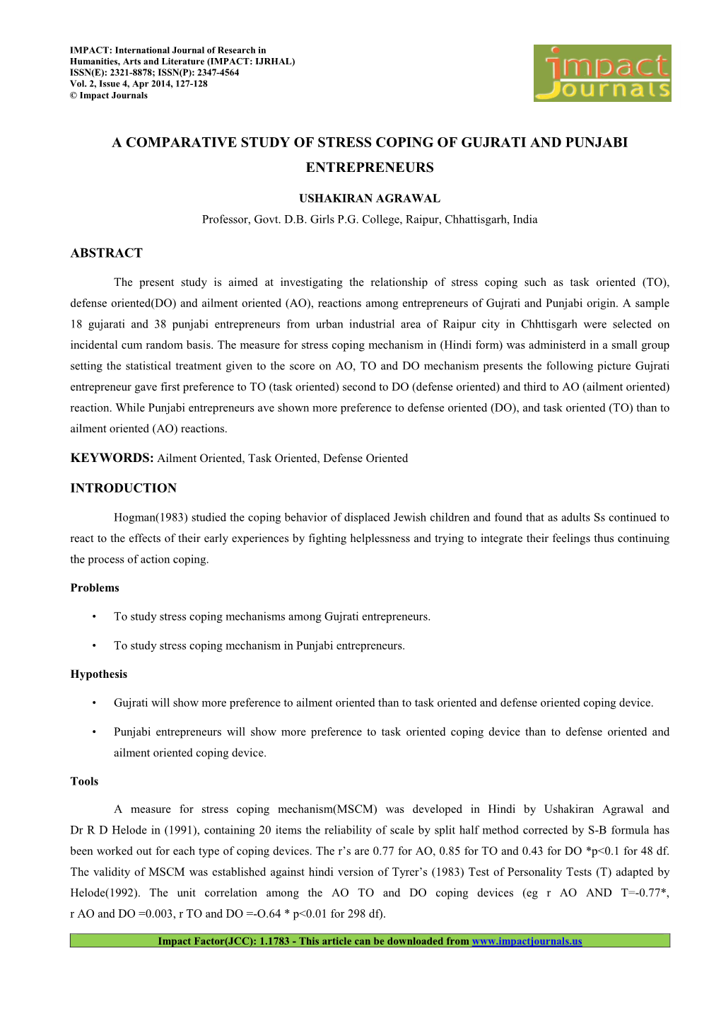 16. Humanities-A Comparative Study of Stress Coping-Ushakiran Agrawal