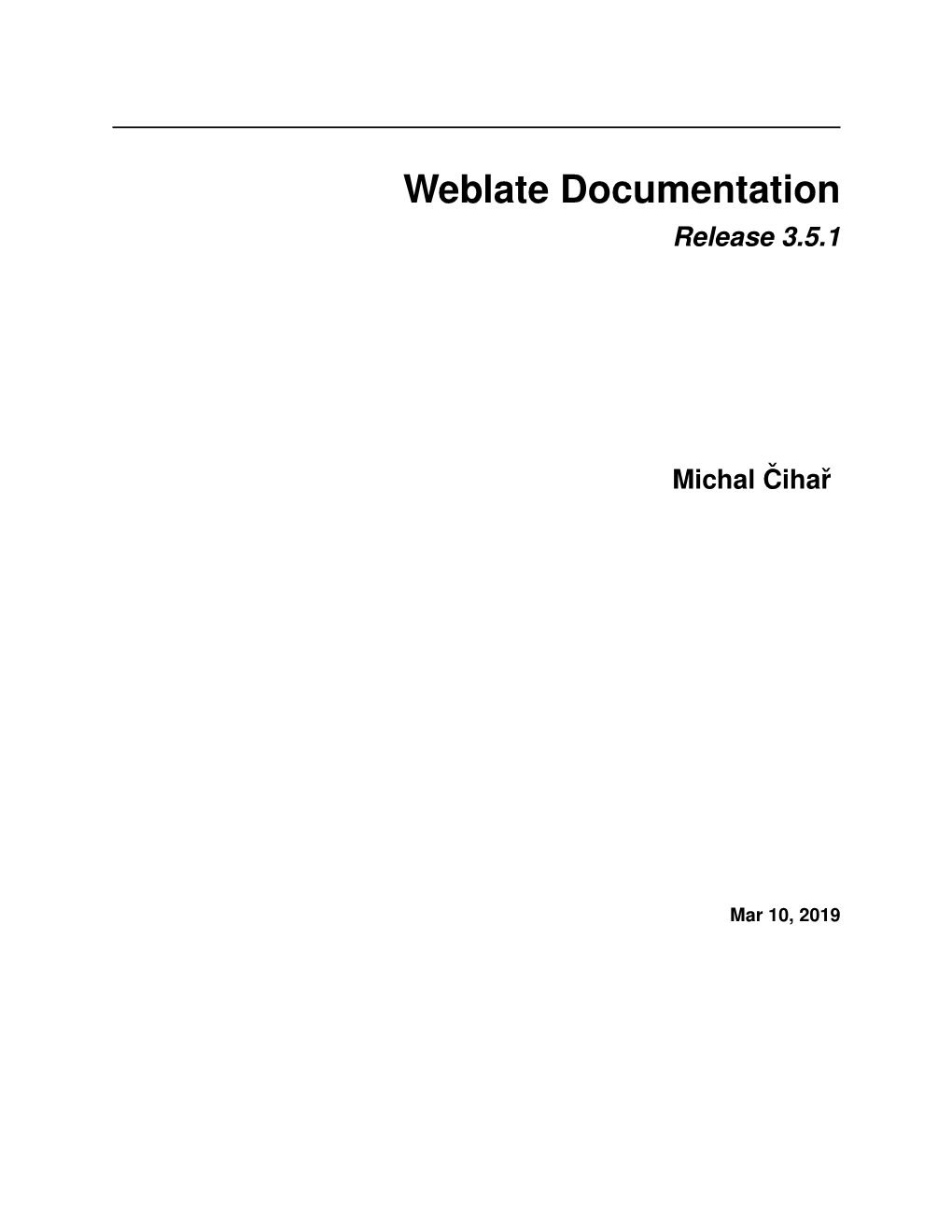 Weblate Documentation Release 3.5.1