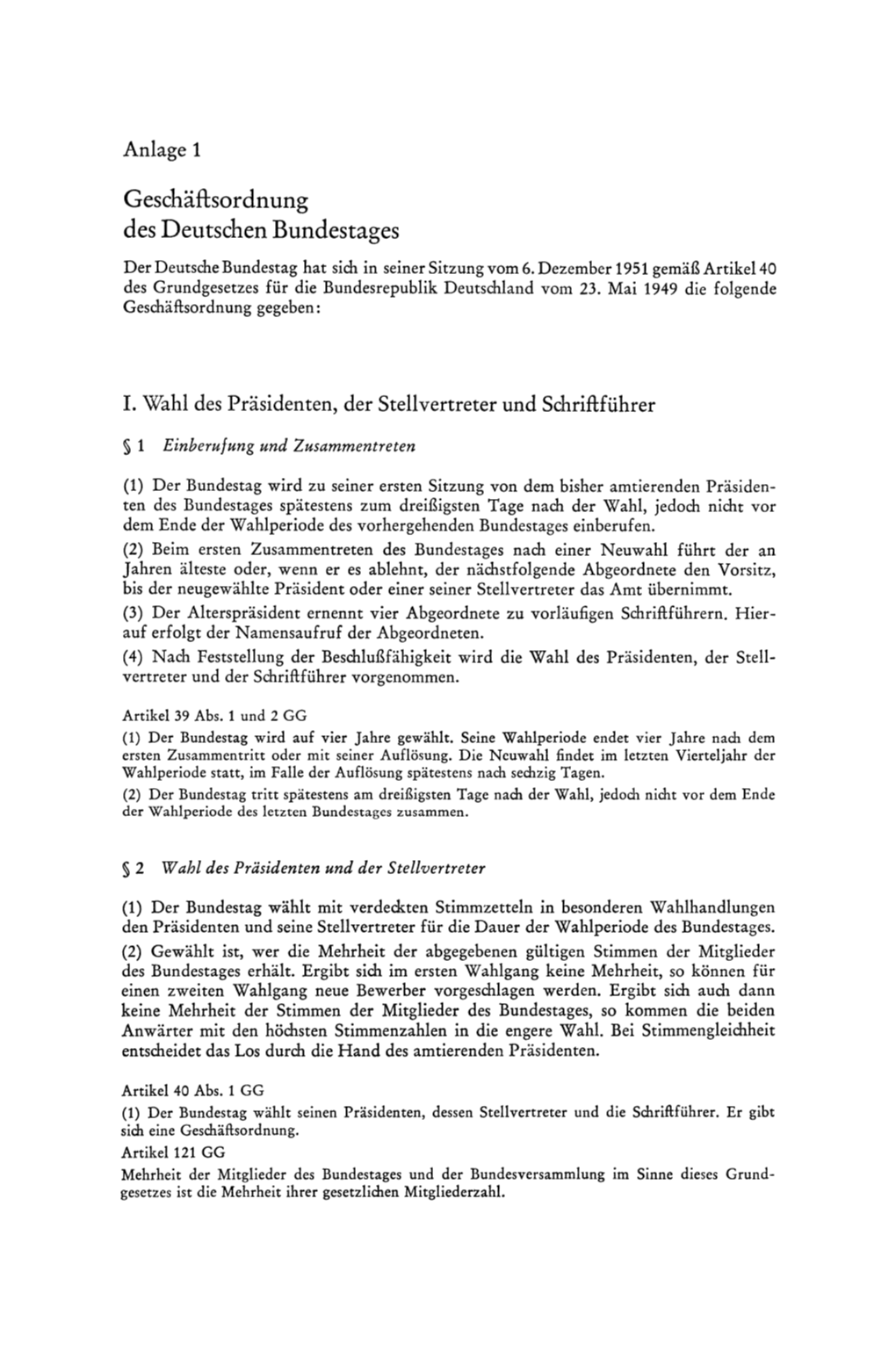 Geschaftsordnung Des Deutschen Bundestages Der Deutsche Bundestag Hat Sich in Seiner Sitzung Yom 6