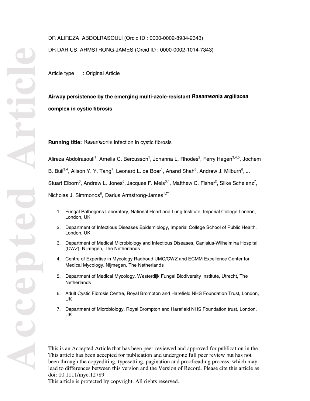 Resistant Rasamsonia Argillacea Complex in Cystic Fibrosis