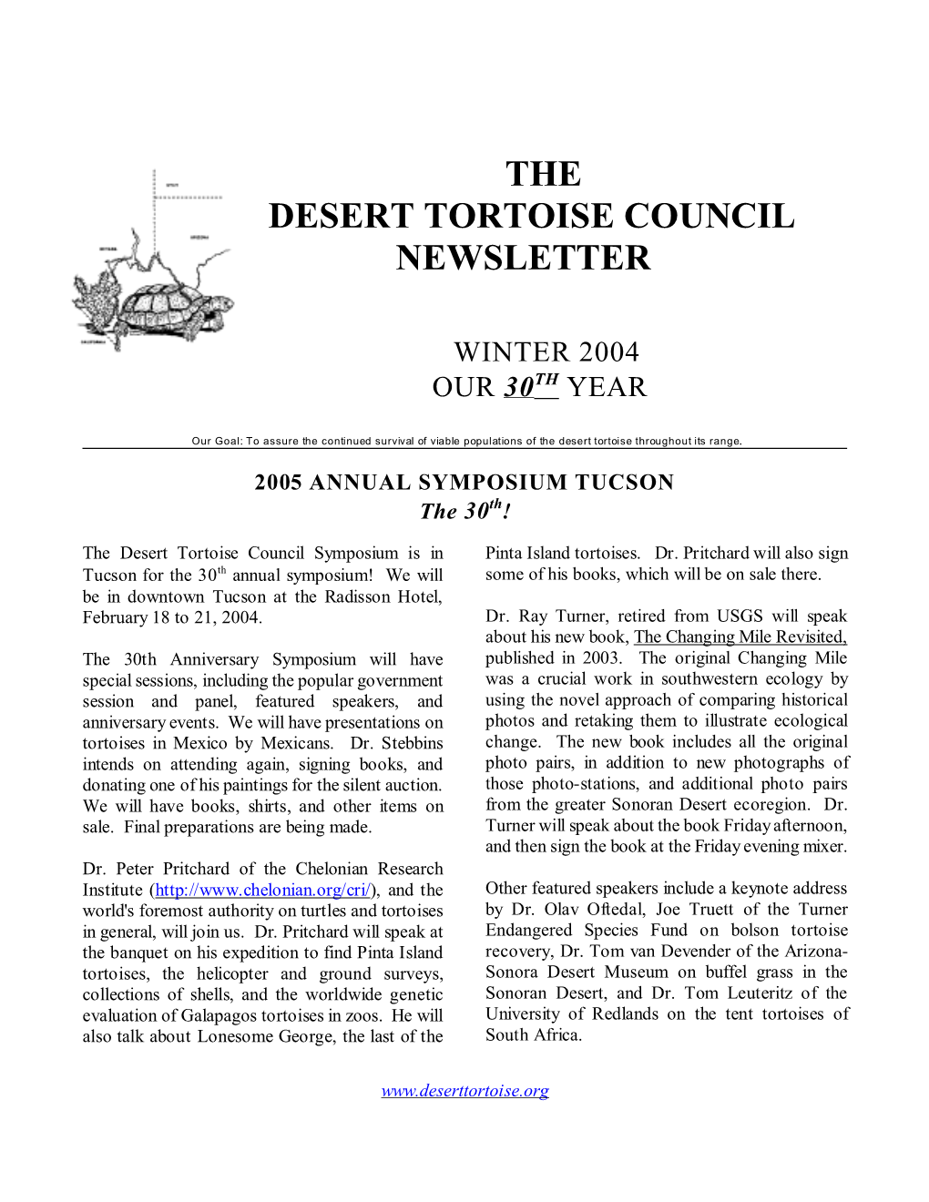 The Desert Tortoise Council Newsletter