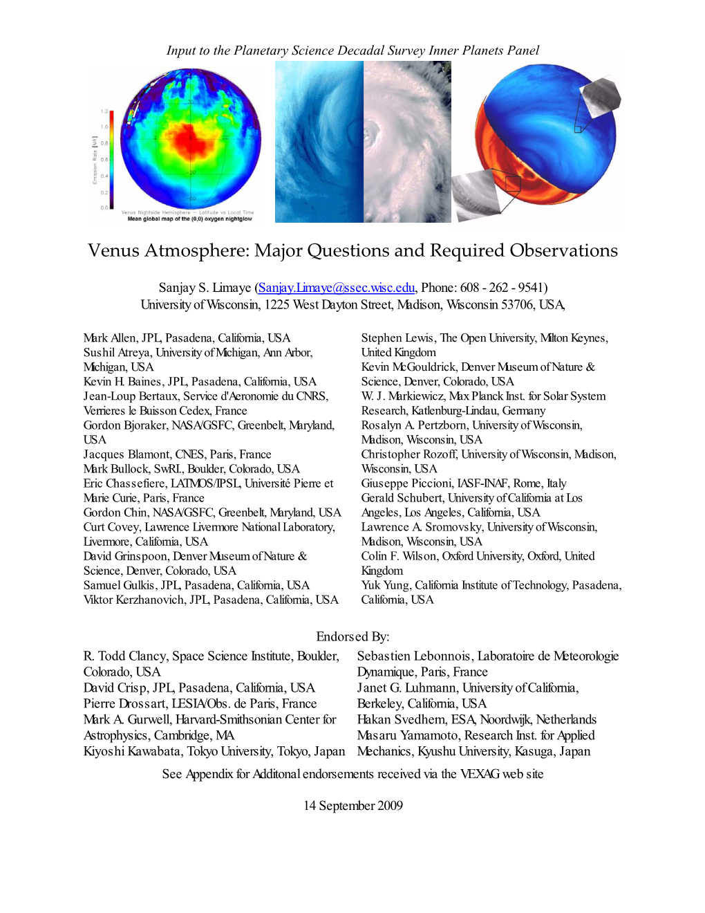 Venus Atmosphere: Major Questions and Required Observations