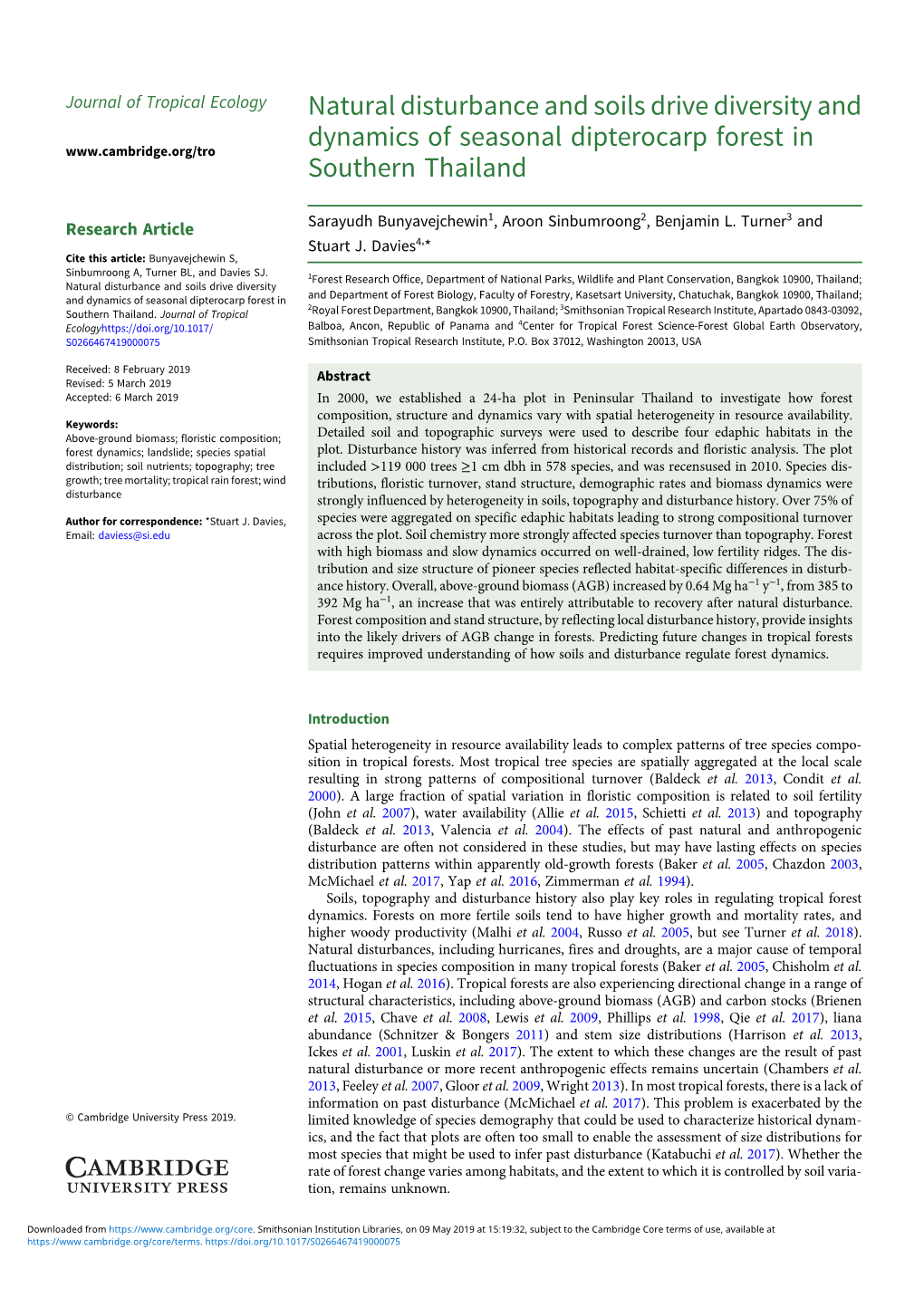 Natural Disturbance and Soils Drive Diversity and Dynamics of Seasonal