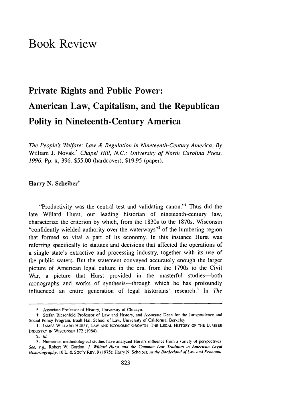 American Law, Capitalism, and the Republican Polity in Nineteenth-Century America