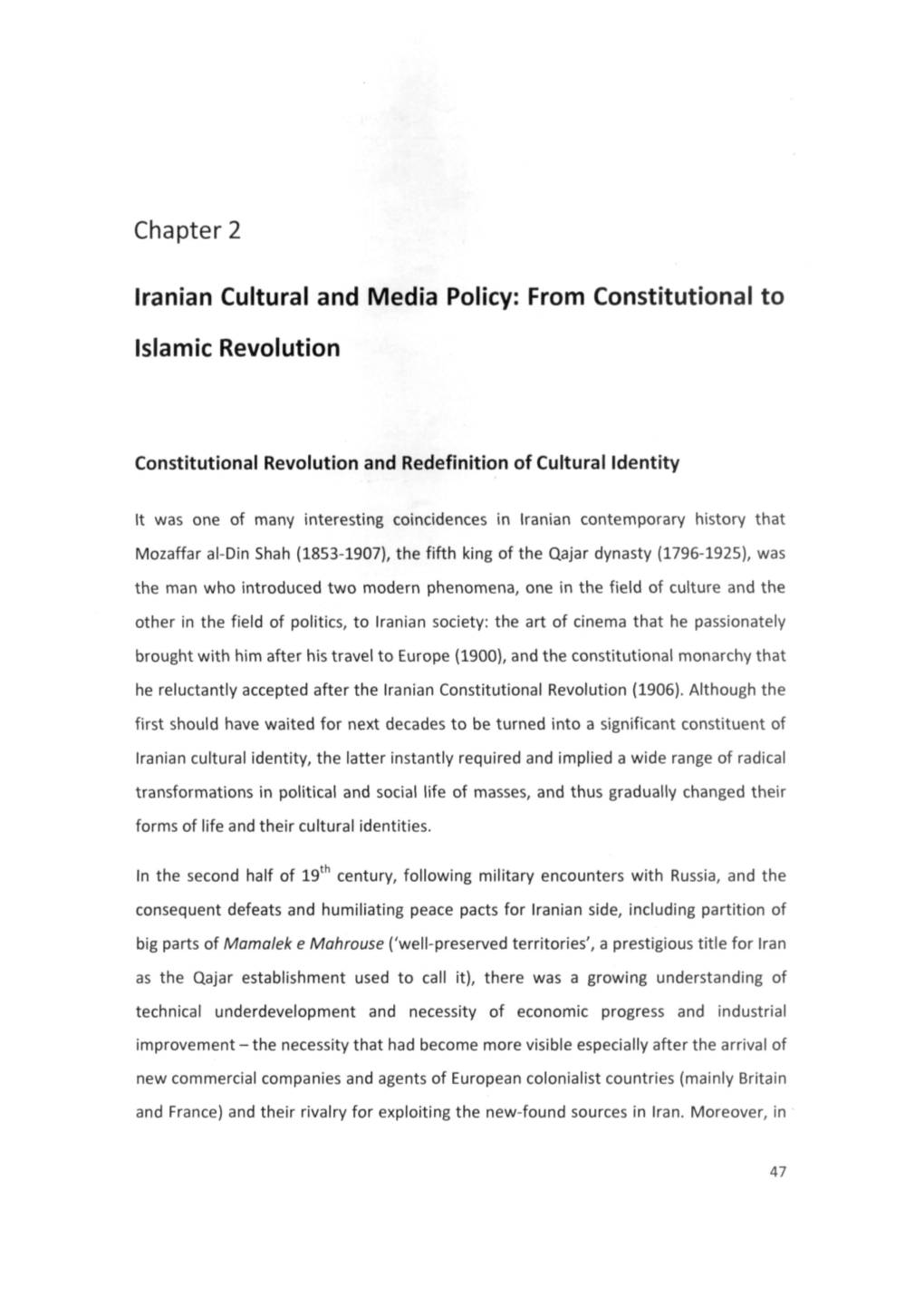 Chapter 2 Iranian Cultural and Media Policy: from Constitutional To