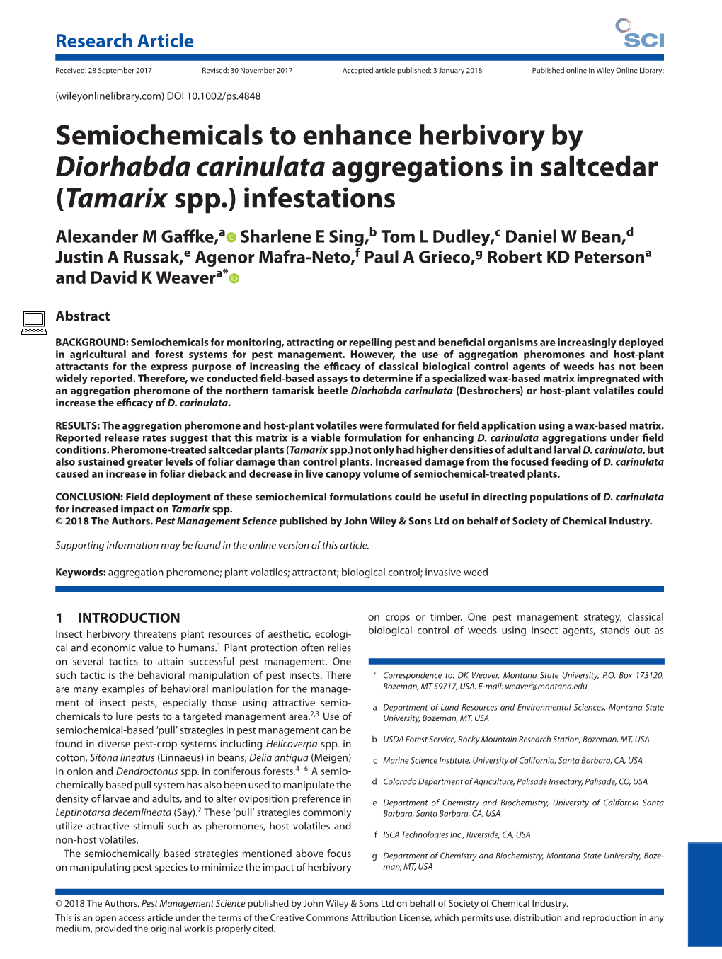 Semiochemicals to Enhance Herbivory By