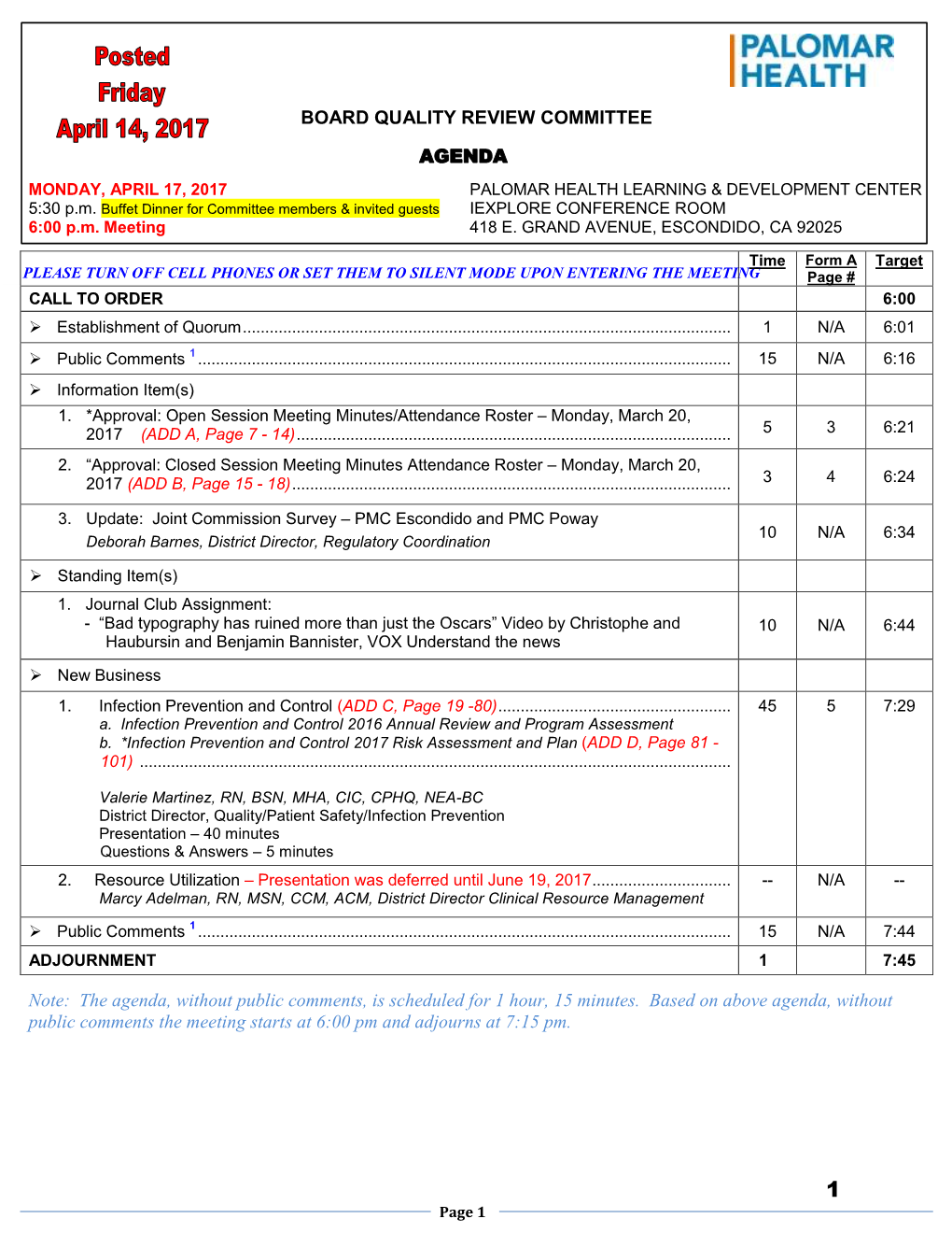 Board Quality Review Committee