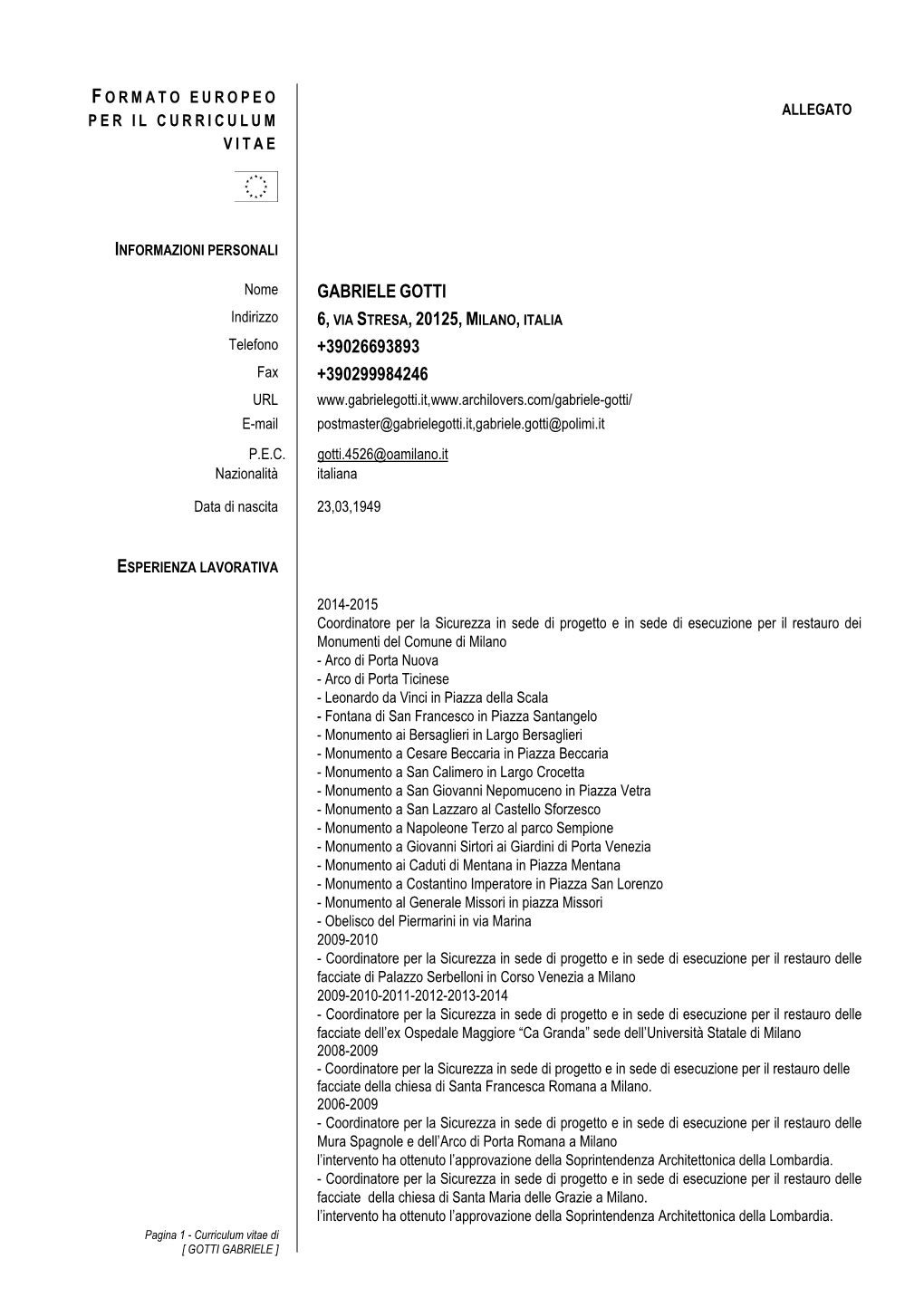 Apri Curriculum Vitae .PDF